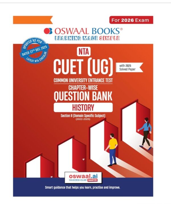 Oswaal NTA CUET (UG) Chapter-wise Question Bank History For 2026 Exam (as per latest 27 Dec., notification) | PYQs & 800+ NCERT aligned MCQs |With Oswaal AI